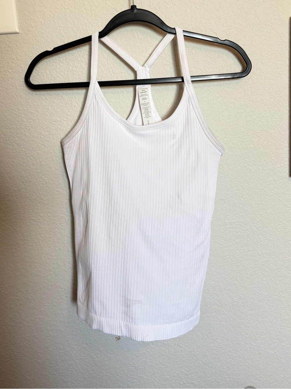 White Ribbed Racerback Tank Top